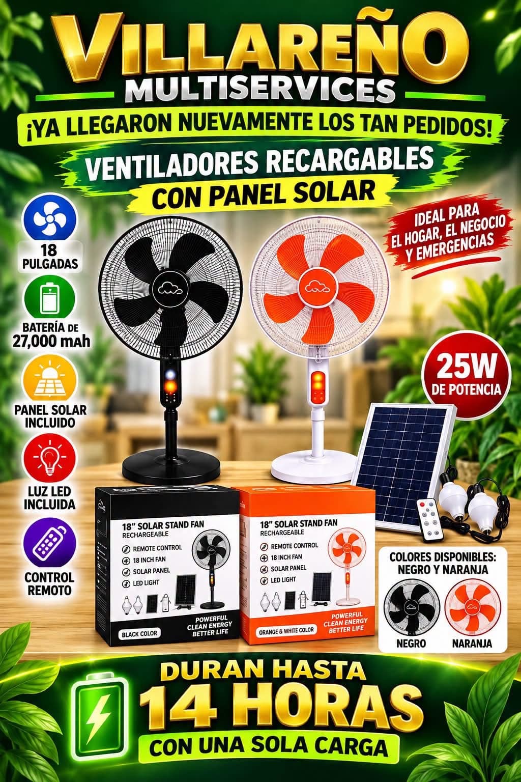 VENTILADOR RECARCABLE