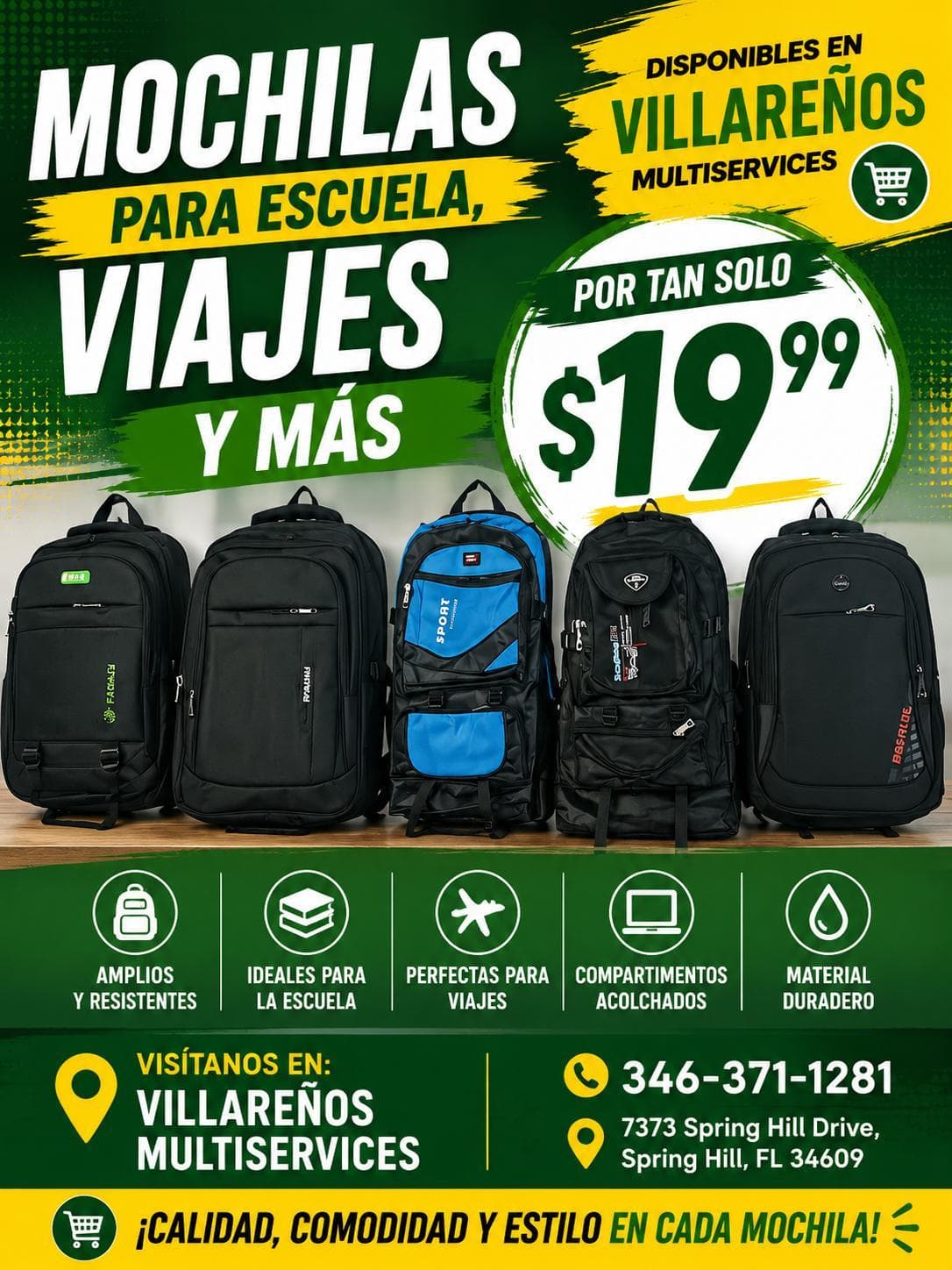 Mochilas a $19.99
